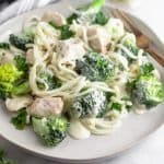 Whole30 Chicken and Broccoli Alfredo (Paleo) Pinterest image