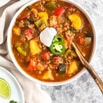 Paleo Beef and Plantain Chili (Whole30) Pinterest image