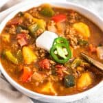 Paleo Beef and Plantain Chili (Whole30) Pinterest image