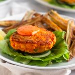 Harissa Salmon Burgers with Harissa Aioli Pinterest image