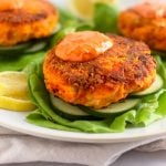 Harissa Salmon Burgers with Harissa Aioli Pinterest image