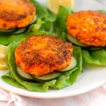 Harissa Salmon Burgers with Harissa Aioli Pinterest image