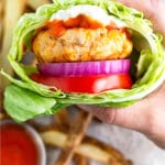 Buffalo Chicken Burger Recipe Pinterest image