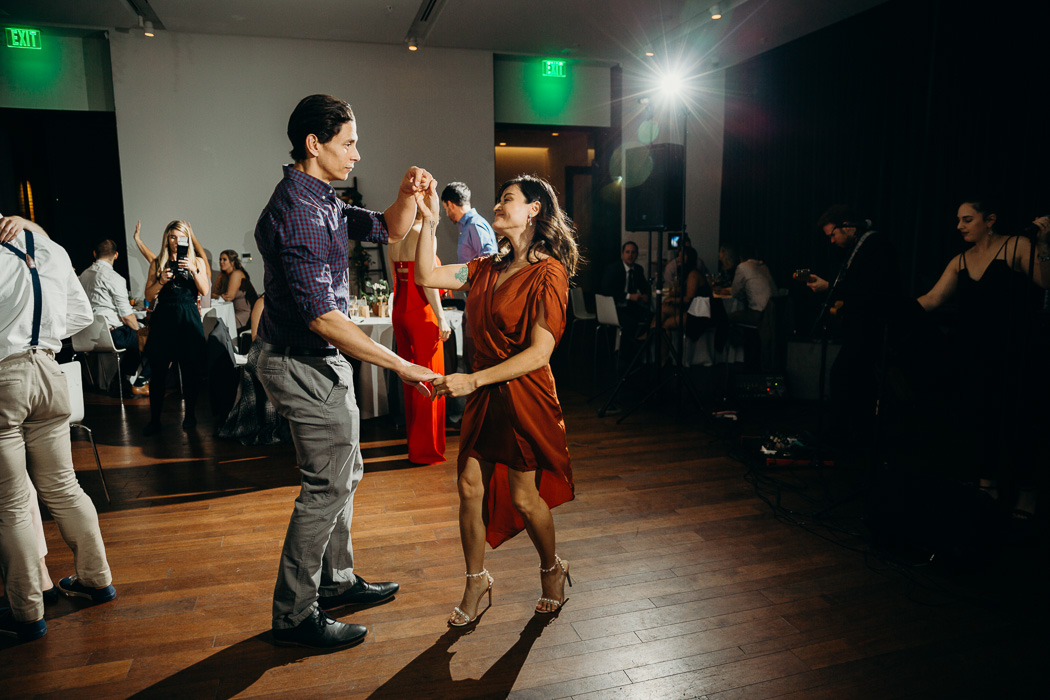Couple dancing at a wedding.
