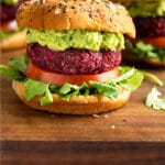 Beet burger recipe no beans Pinterest image