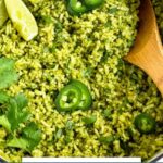 Arroz Verde (green rice recipe) Pinterest image