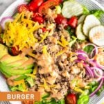 Burger Salad with Special Sauce Pinterest image