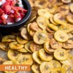 Healthy Baked Plantain Chips Pinterest image