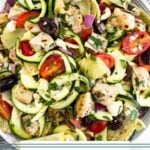 Greek Chicken Pasta Salad Pinterest image