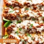 Zucchini Pizza Boats with Sausage Pinterest image