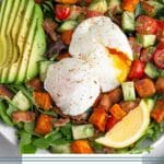 Breakfast Salad with Poached egg and avocado Paleo & Whole30