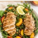 Peach & Pistachio Salad with Grilled Chicken