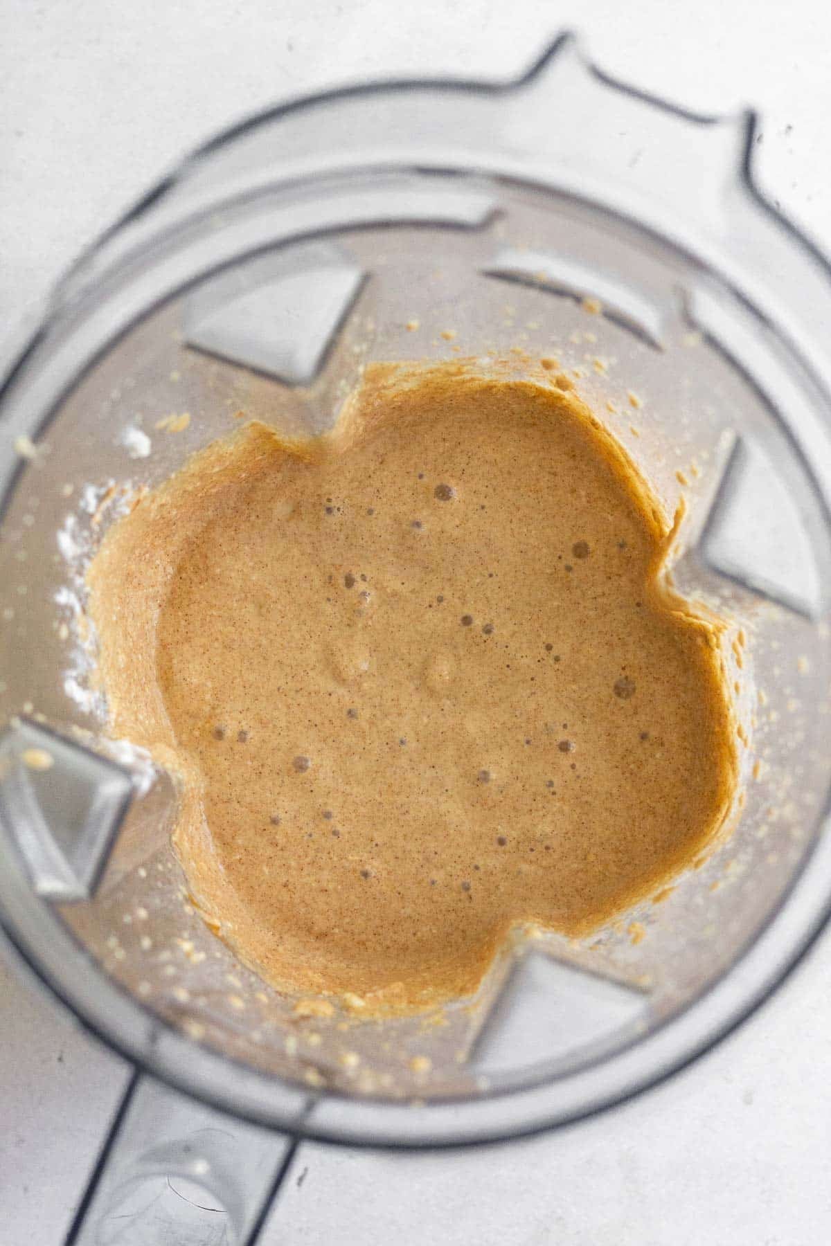 Pancake batter in a blender.