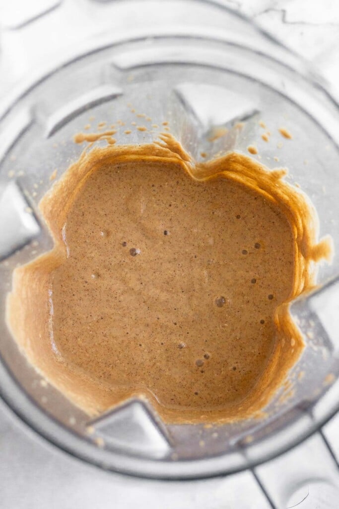 Wet batter in a blender.